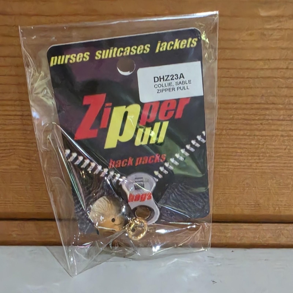 Conversation Concepts Vintage 0.5" Sable Collie Zipper Pull Charm